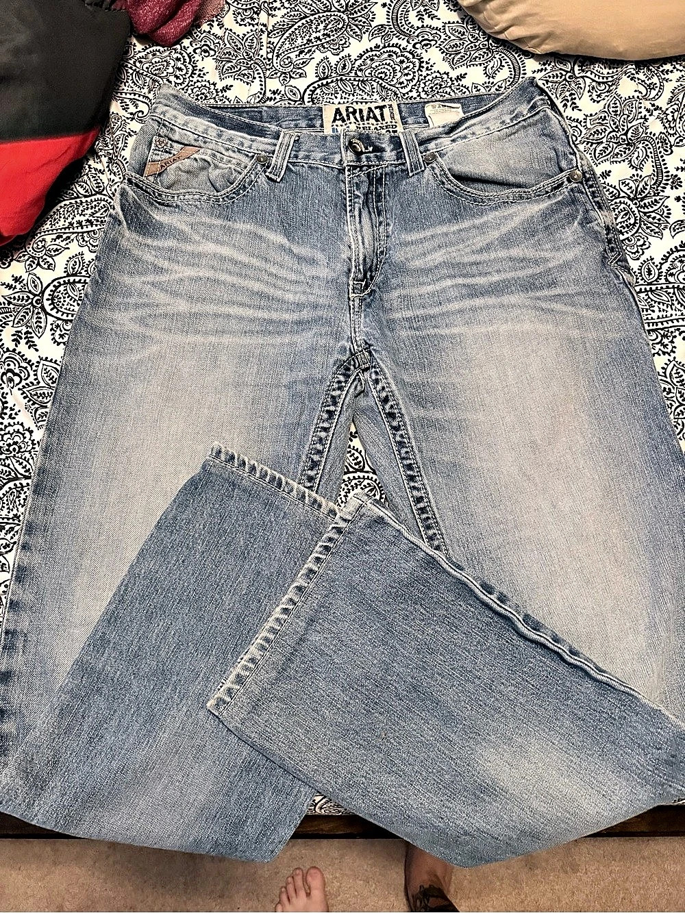 Ariat M2 Relaxed Boot Men's Bootcut Jeans Waist 33/34 Blue